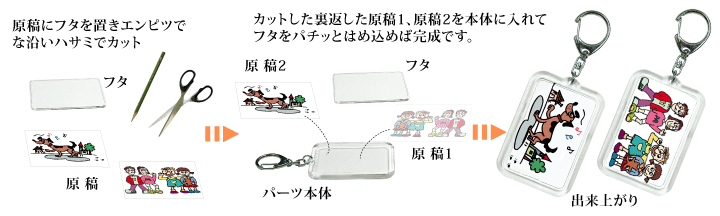 ハメパチ・長方形68キーホルダーの製作方法